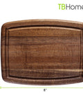 Must Have Acacia Wood Cutting Board With Juice Groove 8x6 Inch Small Kitchen Prep Board For Bread Fish And Snacks