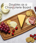 Acacia Wood Cutting Board With Juice Groove For Juicy Roasts And Fish Filleting, Oblong Shape Measuring 15-3/4 Inches By 7-7/8 Inches, Ideal For Bread Slicing, Snack Platter And Kitchen Prep Boss TB Home