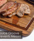 Two Piece Acacia Wood Cutting Board Set For Kitchen Prep, Dual Boards For Meat And Veggies To Prevent Cross Contamination, Durable Wooden Cutting Boards With Knife Friendly Surface TB Home with meat and juice groove