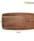 Acacia Wood Cutting Board With Juice Groove For Juicy Roasts And Fish Filleting, Oblong Shape Measuring 15-3/4 Inches By 7-7/8 Inches