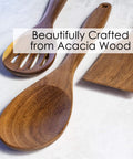 3 Piece Acacia Wood Kitchen Utensil Set With Spatula Slotted Spoon And Cooking Spoon For Flip Stir And Scoop In Nonstick Pans And Everyday Cooking Your Go To Tool For Home Chefs