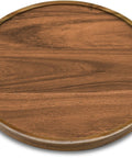 12 Inch Acacia Wood Lazy Susan Organizer For Cabinet And Pantry Kitchen Storage Turntable With 360 Degree Rotation