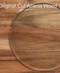 13 Inch Acacia Wood Lazy Susan Organizer For Kitchen Cabinets And Pantry showcasing natural wood grain finish