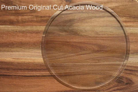 13 Inch Acacia Wood Lazy Susan Organizer For Kitchen Cabinets And Pantry showcasing natural wood grain finish