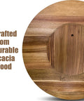 Crafted acacia wood of 30 Inch Acacia Wood Lazy Susan Turntable, Extra Large Wooden Serving Tray with Smooth 360 Rotation