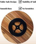 12 inch acacia wood lazy susan wooden turntable organizer base with smooth design for stability and safety on tables.