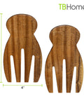 Acacia Wood Salad Hands For Tossing And Serving Non Slip Grip Kitchen Utensils For Salad Greens And Pasta Easy Toss And Plating At Table Durable Handheld Serving Tools For Home Cooks