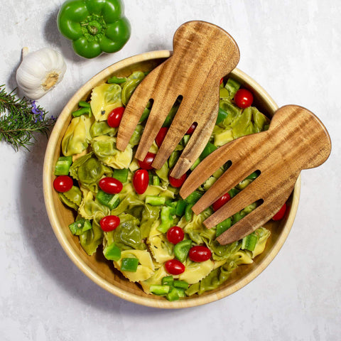 Acacia Wood Salad Hands For Tossing And Serving Non Slip Grip Kitchen Utensils For Salad Greens And Pasta Easy Toss And Plating At Table Durable Handheld Serving Tools For Home Cooks