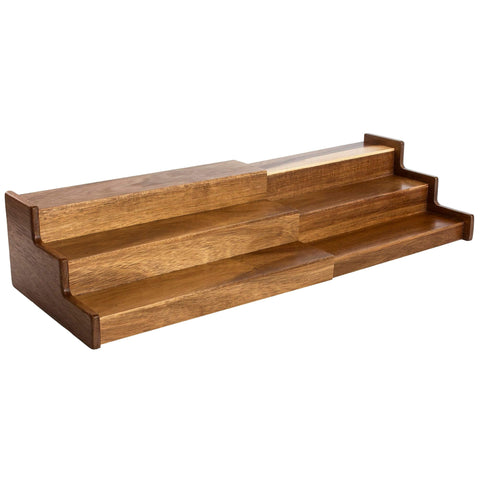 Acacia Wood 3 Tier Spice Rack For Cabinet Or Kitchen Expands From About 12 Inches To About 21 Inches With Clear View Spice Organizer