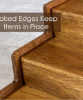 Acacia Wood 3 Tier Spice Rack For Cabinet Or Kitchen Expands From About 12 Inches To About 21 Inches With Clear View Spice Organizer