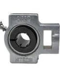 Front view of 1-3/16 in (30.16 mm) Accu-Loc nickel SL plated wide take-up unit, single, sealed ball bearing, corrosion-resistant finish.