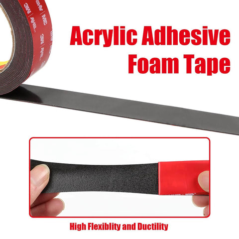 Heavy Duty Double Sided Tape Waterproof Mounting Foam Adhesive Tape 16.5 Feet Long By 0.98 Inch Wide High Temperature Resistant