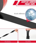 Close-up of Heavy Duty Double Sided Foam Tape 0.5 Inch By 15.4 Feet 5925 Mega Sticky Mounting Tape showing flexibility and ductility