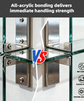 Clear Heavy Duty Double Sided Mounting Tape With Waterproof Foam Adhesive 4905 used on glass panels with metal brackets.