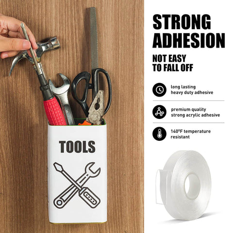 Heavy Duty Clear Double Sided Tape Half Inch Wide Ten Foot Roll Acrylic Mounting Adhesive near tool holder