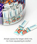 Extra Large Drink Packet Organizer With 360 Degree Rotating Lazy Susan Turntable Acrylic Pantry Organizer for hydration packets.