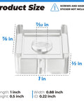 Clear Acrylic Finger Pull For Sliding Shower Doors Replacement Parts 2 Piece Set with dimensions labeled
