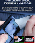 Close-up of heavy duty double sided foam tape peeling from a surface, showcasing firm adhesion and minimal residue.