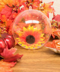 5.5" Clear Big Plastic Acrylic Arts & Crafts Giant Mold Shells Molding Balls Crafting Kit (140mm) with sunflower inside
