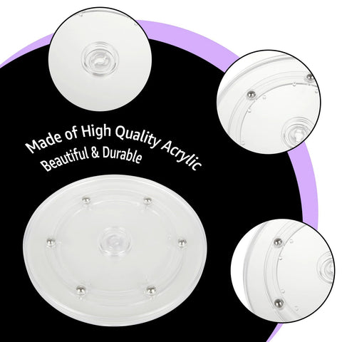 4 Pack 6 Inch Lazy Susan Turntables Set Acrylic With Ball Bearing Rotating Trays And Swivel Bases Clear Transparent Kitchen Countertop Pantry
