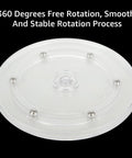 Clear acrylic rotating tray from 4 Pack 6 Inch Lazy Susan Turntables Set with ball bearing swivel base, showing 360-degree rotation.
