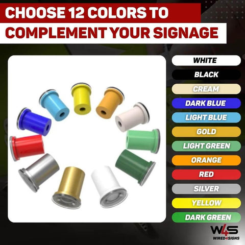 Color options for Acrylic Sign Mounting Hardware Hidden Clip In Sign Standoff Mounts UV Stable Plexiglass Wall Sign Holders