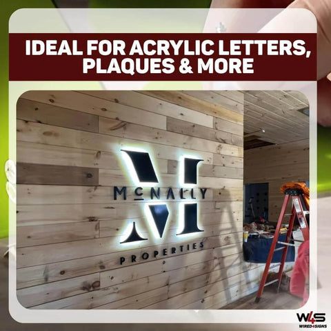Acrylic Sign Mounting Hardware Hidden Clip In Sign Standoff Mounts UV Stable Plexiglass Wall Sign Holders on wooden wall.