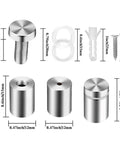 Components of Standoff Screws For Acrylic Signs 12x19mm Pack With 12 Standoffs 24 Spacers And Mounting Hardware shown with dimensions