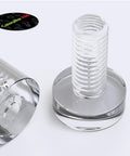 Close-up of Clear Acrylic Standoffs Set For Wall Mount Displays Glass Like Transparent Spacers Waterproof And Anti Corrosion
