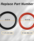 Power Steering Pump Rubber Inlet And Outlet O Ring Seals Kit For Acura And Honda Cars Pro Grade, black and red seals shown