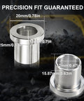 Detailed view of Four Pack Five Eighths To Twelve Millimeter Adapter Sleeve Bearing Reducer Bushing in galvanized iron with measurements.