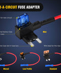 12 Pack 12V Car Add A Circuit Fuse Tap Kit with Standard Mini Micro2 and Low Profile Taps for Dual Fuse Protection