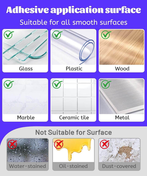 Removable Car Double Sided Glue Dots For Dash Decor, Strong Hold Adhesive Dots With No Residue shown on various surfaces like glass and metal