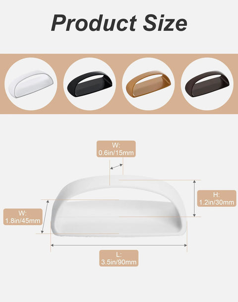 8 Pack Adhesive Cabinet Handles Peel and Stick Drawer Pulls White No Drill Easy Stick On Furniture Hardware with size dimensions