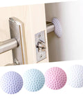 4 Piece Wall Stick Crash Pad Door Slam Silencer Adhesive Door Stopper Safety Pad With Thick Cushions in assorted colors on door