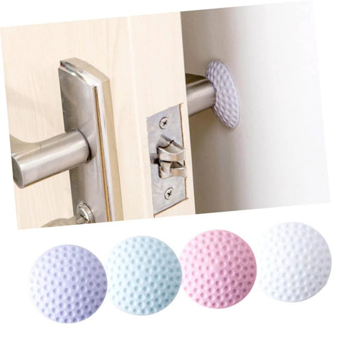 4 Piece Wall Stick Crash Pad Door Slam Silencer Adhesive Door Stopper Safety Pad With Thick Cushions in assorted colors on door