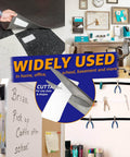 Heavy Duty Adhesive Hook And Loop Tape Strips 16 Sets 1 By 3 Inch Double Sided Fasteners With Strong Back Adhesive Residue Free Mount For Fabric School Office Dorm Home Use White showing versatile usage in various settings.