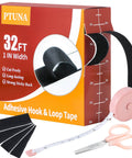 Heavy Duty Hook And Loop Tape With Adhesive Back 32 Foot Roll 1 Inch Wide Double Sided Strips With Mad Strong Sticky Hold