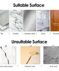 Suitable and unsuitable surfaces for Adhesive Kitchen Hooks Utensil Hanger Holder Hanging Rack 2 Pack installation