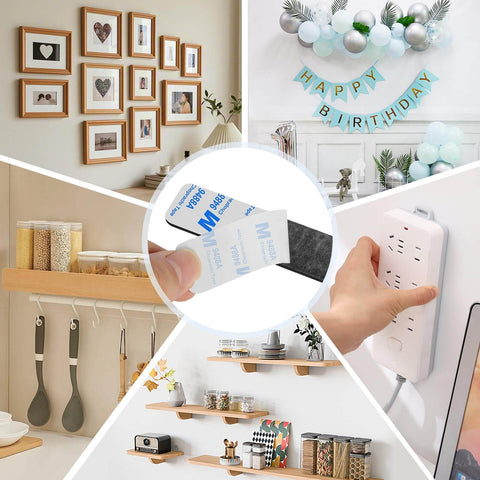 52 Pcs Double Sided Adhesive Pads And Strips Heavy Duty Mounting Tape For Walls Hanging Mirrors And Heavy Objects 2mm Thick