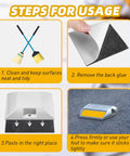 Steps for usage showing 20 Pcs Adhesive Pads For Road Reflectors, 4 Inch Driveway Marker Tape Adhesive Pads For Street Pavement And Asphalt
