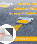 20 Pcs Adhesive Pads For Road Reflectors on asphalt; features double-sided design highlighting strong adhesive