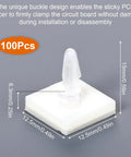 Sticky PCB Spacers 100Pcs Adhesive Insulated Standoffs For PC Boards And Computer Motherboards 0.25 Inch Height Locking Snap In Posts Fixed Clips White
