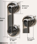 Adhesive Suction Cup Door Handle For Cabinets Windows Glass Doors And Refrigerators Transparent Black Durable PET ABS Construction
