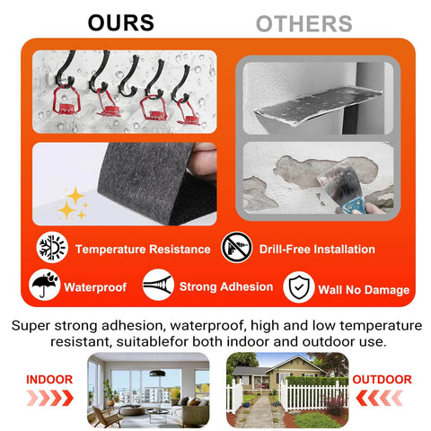 Comparison of Heavy Duty Hook And Loop Strips 1 Inch By 5 Feet With Double Sided Adhesive Black Fastening Tape for wall mounts and others