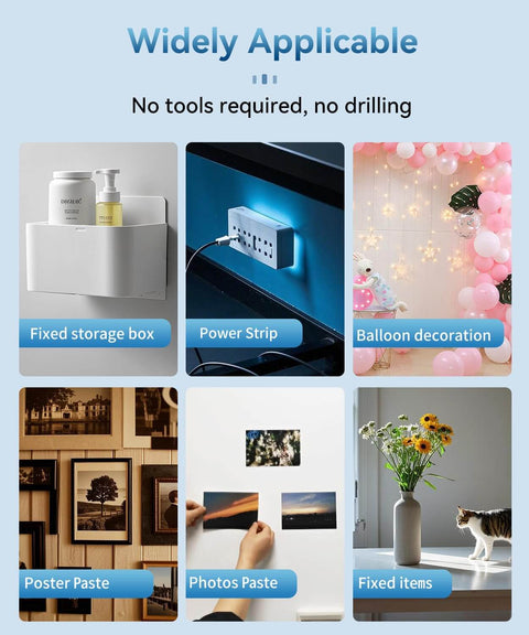 Image showing 30 Pack Clear Invisible Adhesive Tapes For Pop Socket Base 1.4 Inch Double Sided Tape Non Damaging And Residue Free Removal Crystal Clear Peel And Stick used for storage box, power strip, balloon decoration, posters, photos, and fixed items.