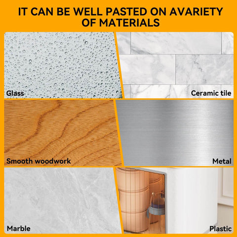 9 Pack Wall Bumpers And Door Stoppers Set With Clear Round Cushions, usable on glass, ceramic tile, wood, metal, marble, plastic.
