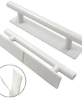 10 Pack White Self Adhesive Cabinet Handles 135mm 5.3 Inch Sturdy ABS Plastic Stick On Door Pulls with adhesive backing