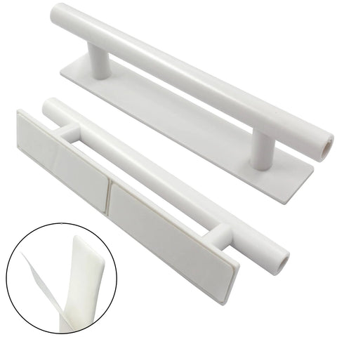 10 Pack White Self Adhesive Cabinet Handles 135mm 5.3 Inch Sturdy ABS Plastic Stick On Door Pulls with adhesive backing