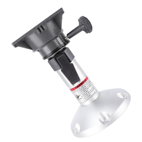 Eminchu aluminum adjustable-height boat seat pedestal with base plate and locking knob, side view